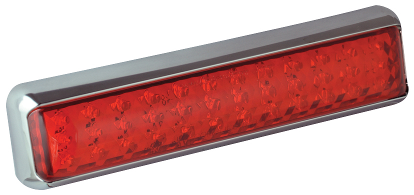 LED Rückleuchte, Serie 200, Schluss- u. Bremsleuchte, Slimline, verchromter Aufbaurahmen