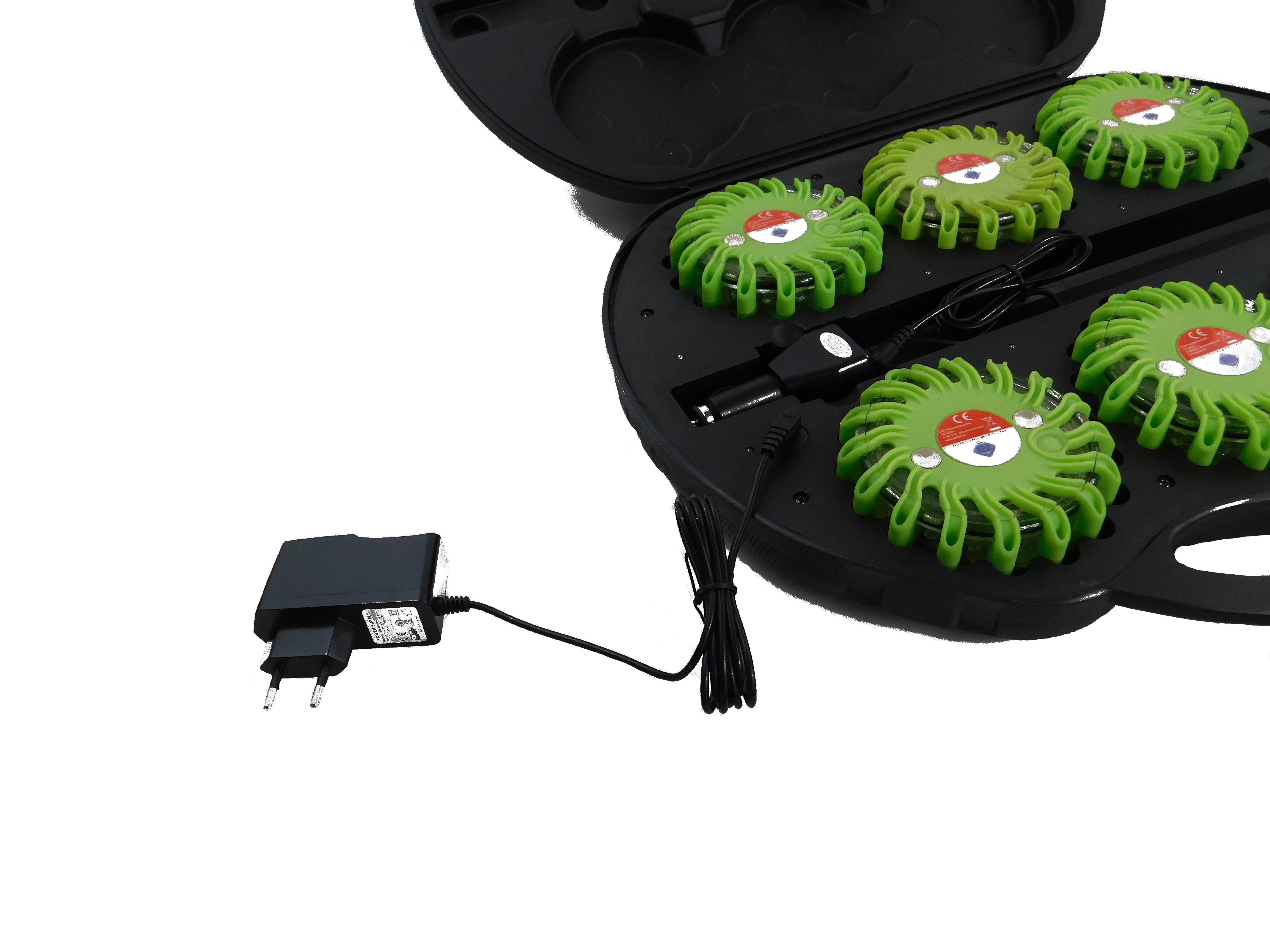 LED Warnblitzleuchten Set (grün) Akkubetrieb