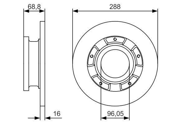 Bosch 0986479A50 Bremsscheibe
