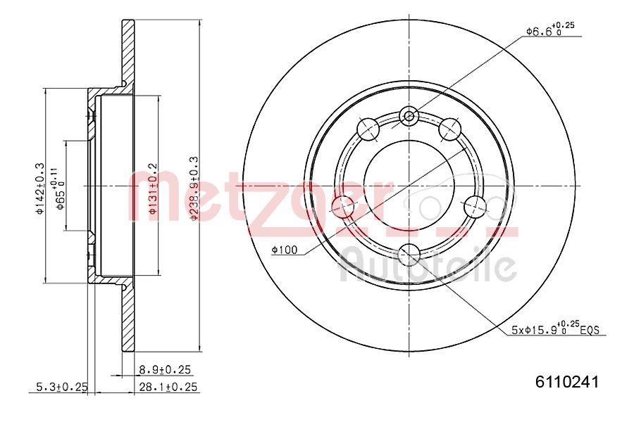 Metzger 6110241 Bremsscheibe
