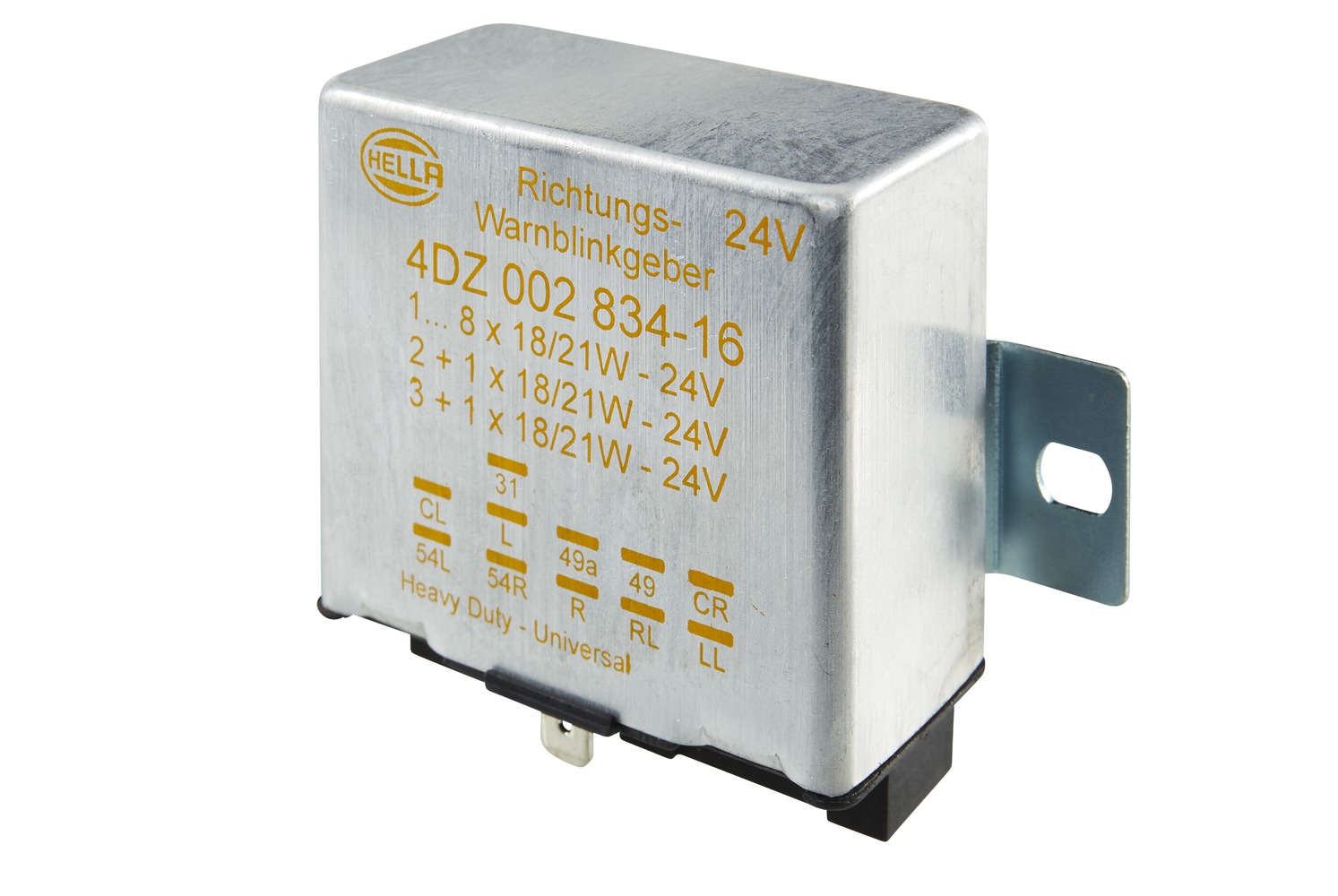 HELLA 4DZ 002 834-162 Blinkgeber - 24V - 11-polig - Anbau - elektronisch - mit Halter