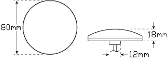 LED Rückleuchte, Rücklicht / Bremslicht, 80 mm Ø, ECE, baetz Click & Stick System