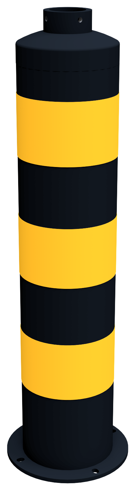 Schake 44171BG Inselpfosten aus Stahl Länge: 846 mm schwarz beschichtet mit 3 gelben Streifen Typ RA2/B