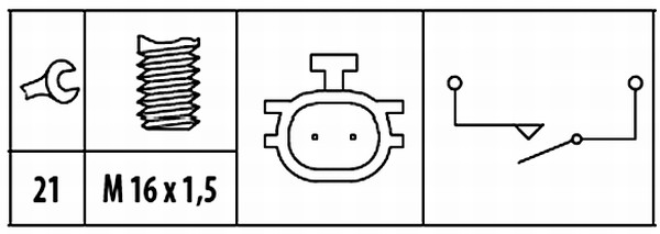 HELLA 6ZF 181 612-061 Schalter, Rückfahrleuchte - 12V - Anschlussanzahl: 2 - geschraubt - Schließer