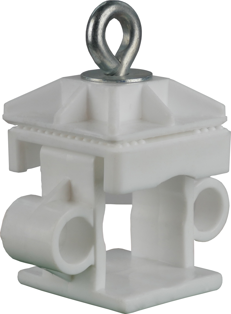Schake 31315 Schilderklemme Kunststoff, weiß mit Ösen für 40 x 40 mm / Ø 42 mm Schaftrohr