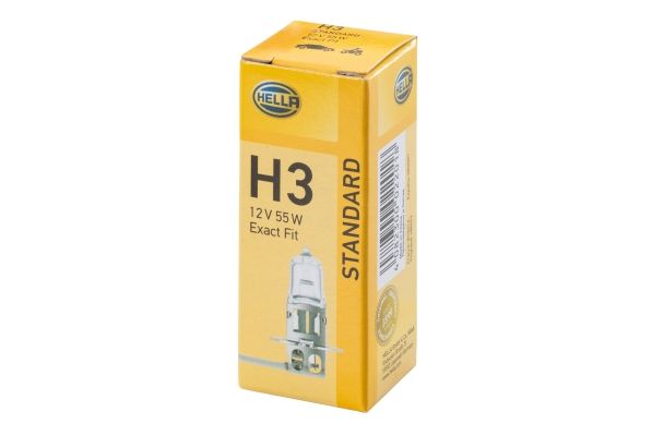 8GH_002_090-131 HELLA 8GH 002 090-131 Glühlampe - H3 - Standard - 12V - 55W - Sockelausführung: PK22s - Schachtel -