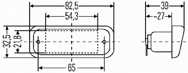 HELLA 2KA 005 049-008 Kennzeichenleuchte - 12V - Einbau - links/rechts