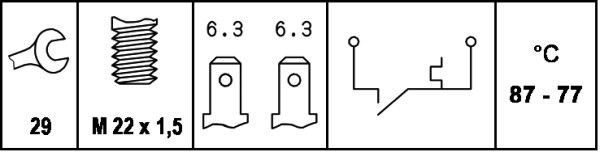 HELLA 6ZT 007 800-031 Temperaturschalter, Kühlerlüfter