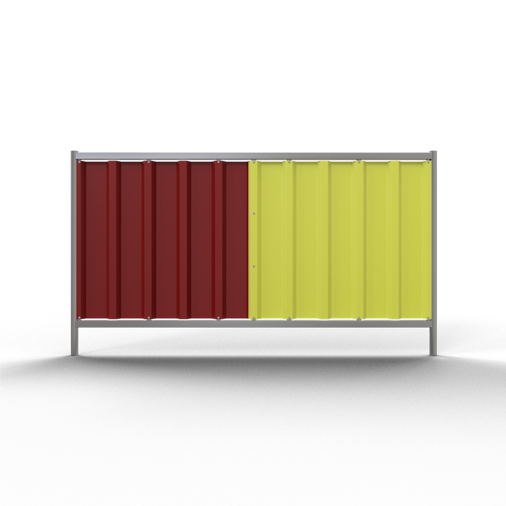 Schake 3B1222RG Mobilzaun Trapez Blechbeschichtung: rot / gelb Höhe: 1,20 m