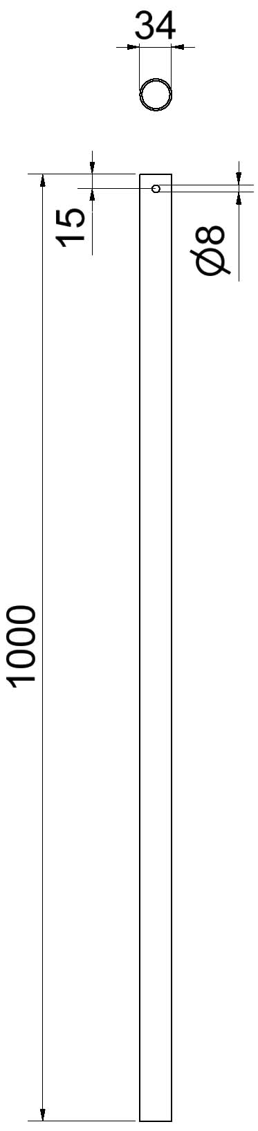 Schake 33710 Schaftrohr Ø 33,7 mm aus Stahl, verzinkt    Länge: 1,00 m