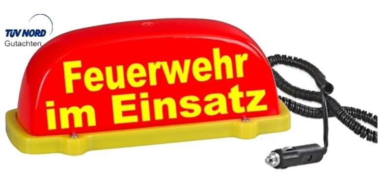 Feuerwehr im Einsatz - Dachaufsetzer LED rot