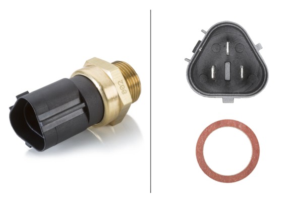 HELLA 6ZT 007 800-111 Temperaturschalter, Kühlerlüfter - 12V - Anschlussanzahl: 3 - Flachstecker - g