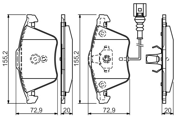 Bosch 0986494550 Bremsbelagsatz, Scheibenbremse