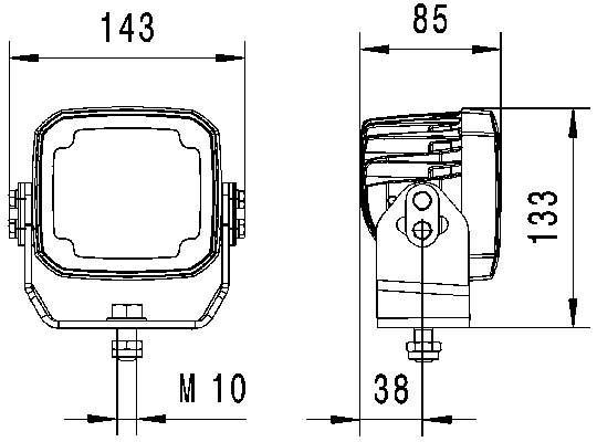 HELLA 1GA 995 606-731 LED-Arbeitsscheinwerfer - RokLume 280 - 12/24V - 4400lm - geschraubt - Nahfeld