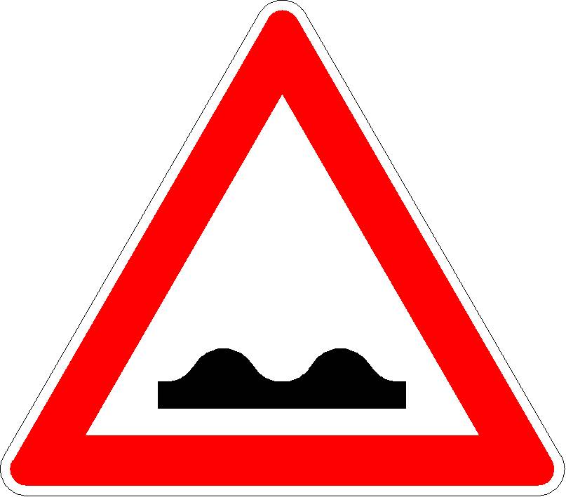 Verkehrszeichen Unebene Fahrbahn