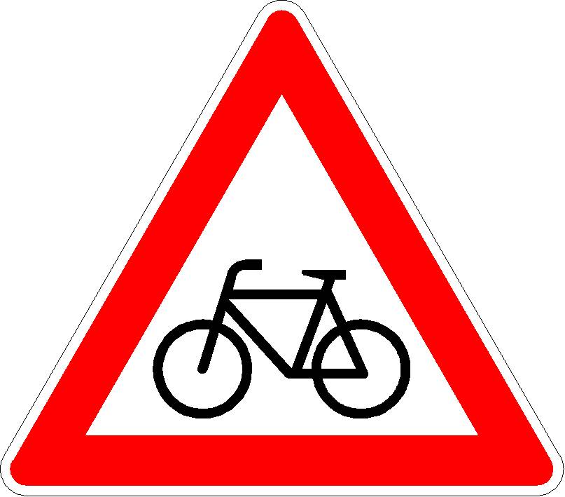 Verkehrszeichen Radverkehr, Aufstellung rechts