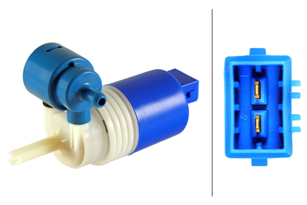 HELLA 8TW 005 206-051 Waschwasserpumpe, Scheibenreinigung - 12V - elektrisch - Dualpumpe - 2bar - Fö