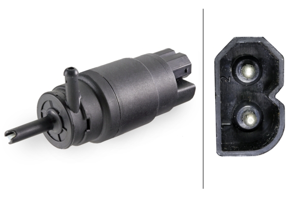 HELLA 8TW 006 848-031 Waschwasserpumpe, Scheibenreinigung - 12V - elektrisch - Monopumpe - Stecker: