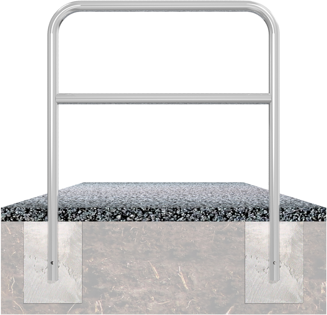 Schake Rohrbügel aus Stahlrohr Ø 48 x 2,5 mm mit Querholm zum Einbetonieren Gesamtbreite 700 mm Gesamthöhe 1200 mm feuerverzinkt