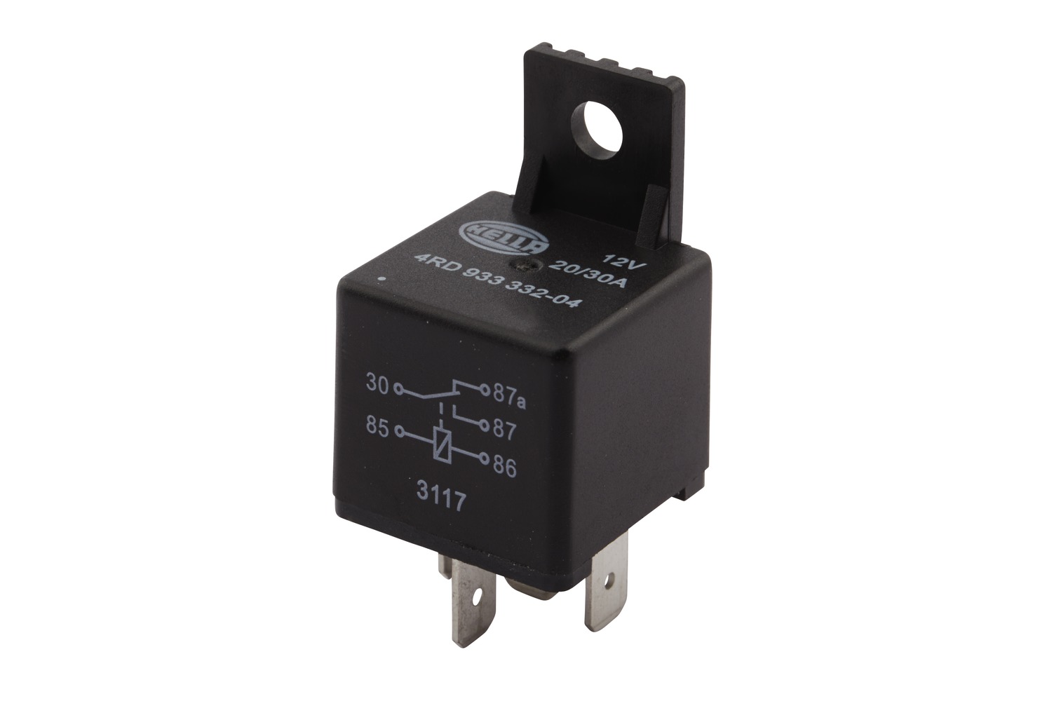 HELLA 4RD 933 332-041 Relais, Arbeitsstrom - 12V - 5-polig - Wechsler - mit Halter