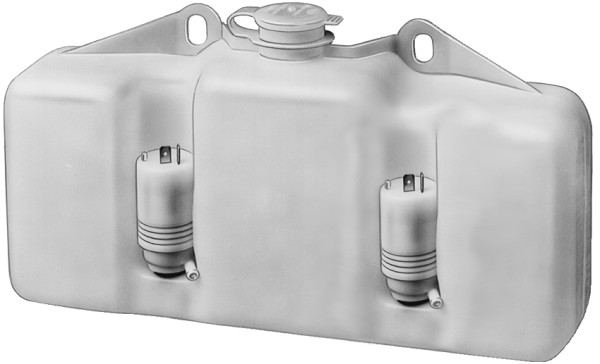 HELLA 8BW 003 443-057 Waschwasserbehälter, Scheibenreinigung - 12V - Inhalt: 3l - Dualpumpe - weiß