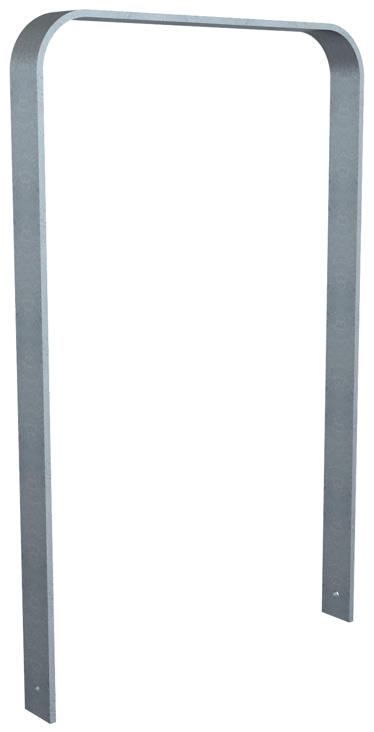 Schake 4052_075 Anlehnbügel aus Flachstahl 80 x 12 mm in gebogener Ausführung ohne Querholm Gesamtbreite: 750 mm feuerverzinkt