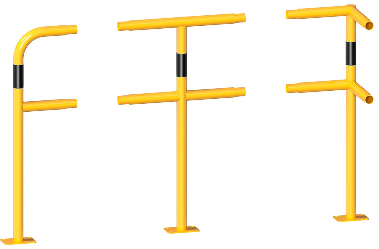 Schake 448_80PBG Schutzgeländer  aus Ø 48 mm Stahlrohr  Endpfosten