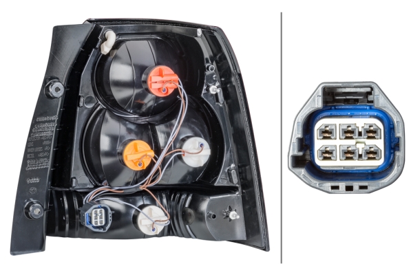 K2176 HELLA 2VA 354 666-111 Heckleuchte - Glühlampe - weiß (2x) - links - für u.a. Land Rover Freelander 2