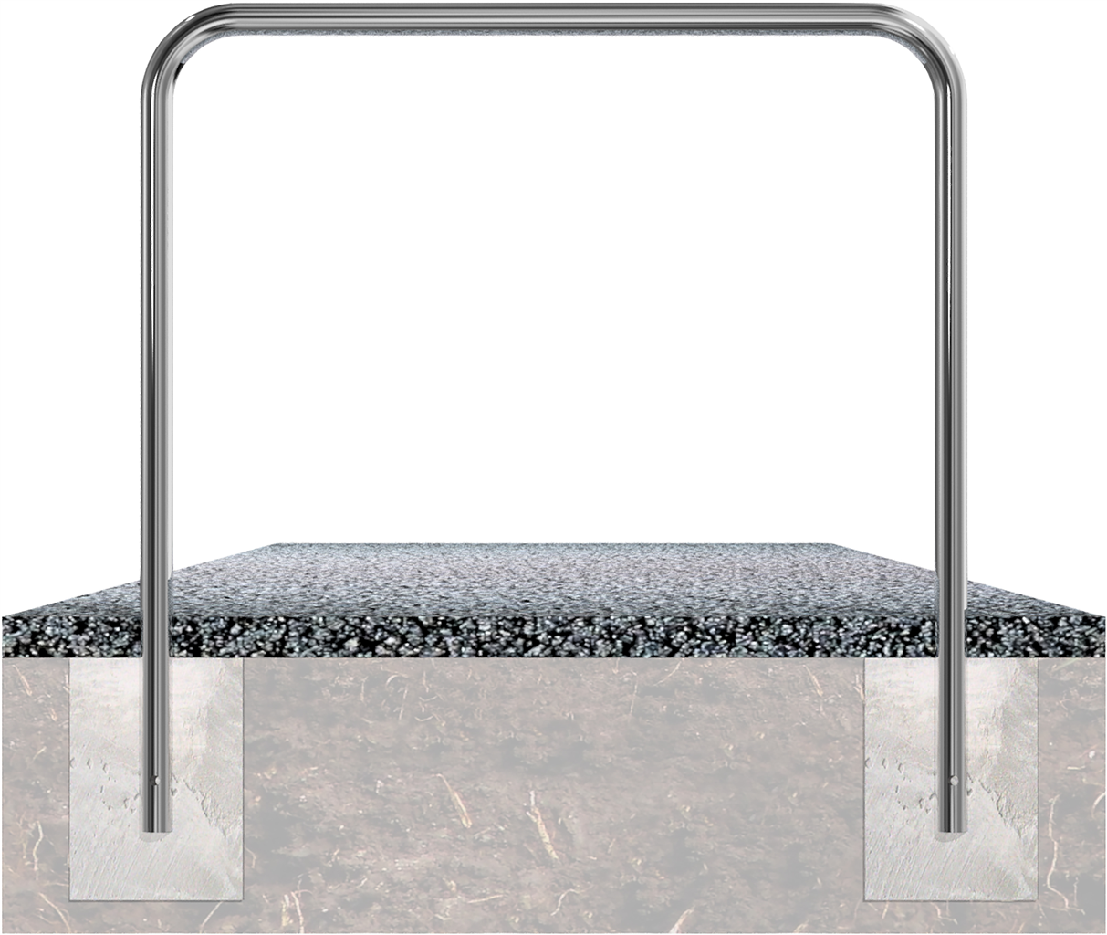 Schake Edelstahlbügel Ø 48 mm zum Einbetonieren ohne Querholm Gesamtbreite 800 mm zum Einbetonieren