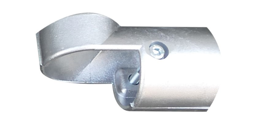 Schake 419_08 Barrieren Stahlrohre und Verbindungsstücke Aluminium-Eckstück 

2 Halbschalen mit Schraube und Mutter
