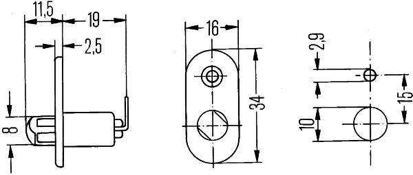 HELLA 6ZF 004 365-011 Schalter, Türkontakt - Druckbetätigung - 12V - Anschlussanzahl: 1 - geschraubt