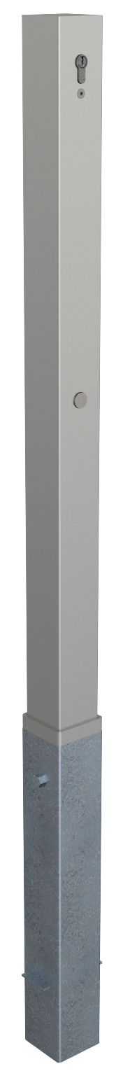 Schake 4070Z Edelstahlpfosten 70 x 70 mm herausnehmbar, selbsteinrastende Verriegelung

mit feuerverzinkter Bodenhülse Typ 470.10

ca. 40 mit Profilzylinderschloss und drei Schlüsseln ohne Öse