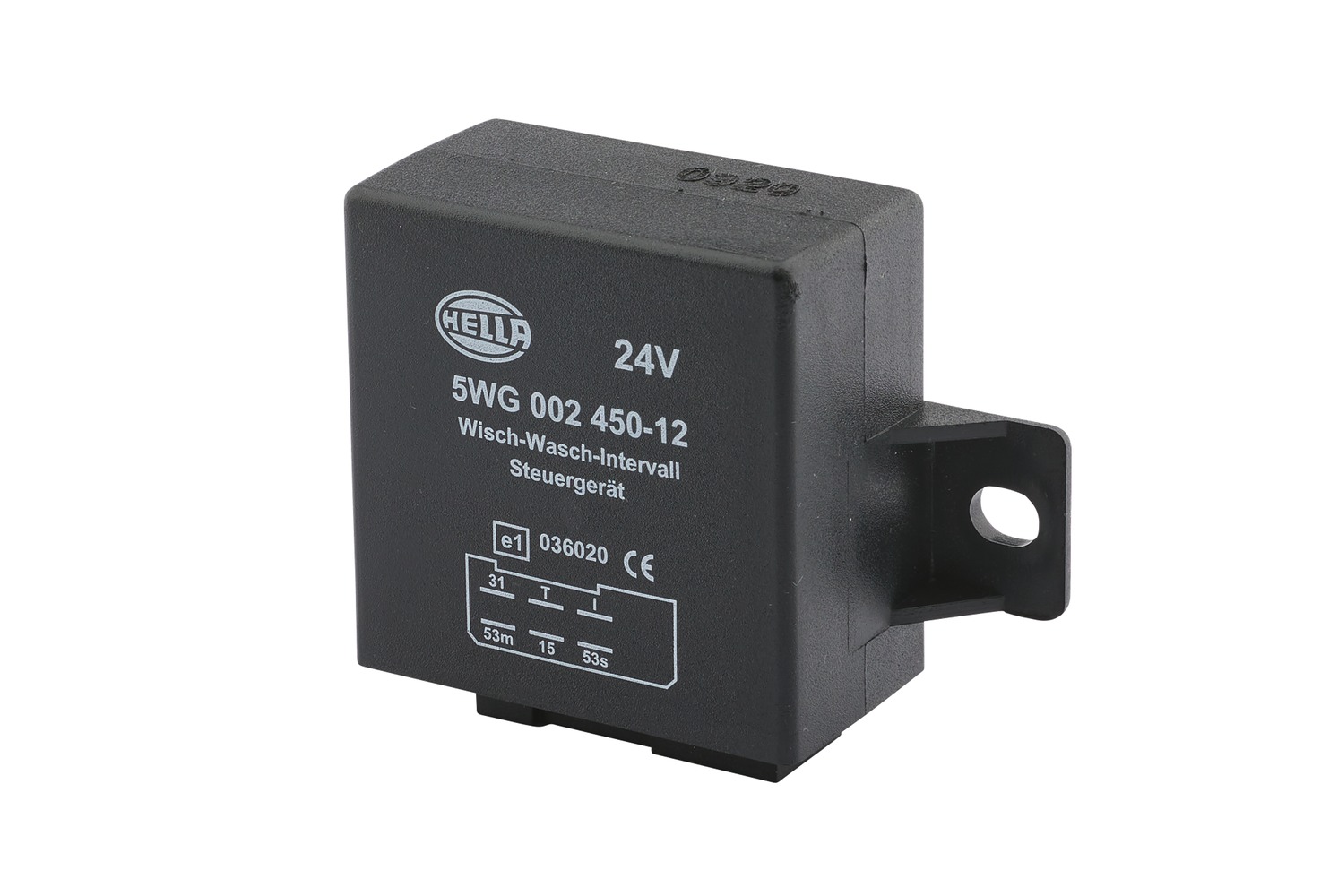 HELLA 5WG 002 450-121 Relais, Wisch-Wasch-Intervall - 24V - 6-polig - mit Halter