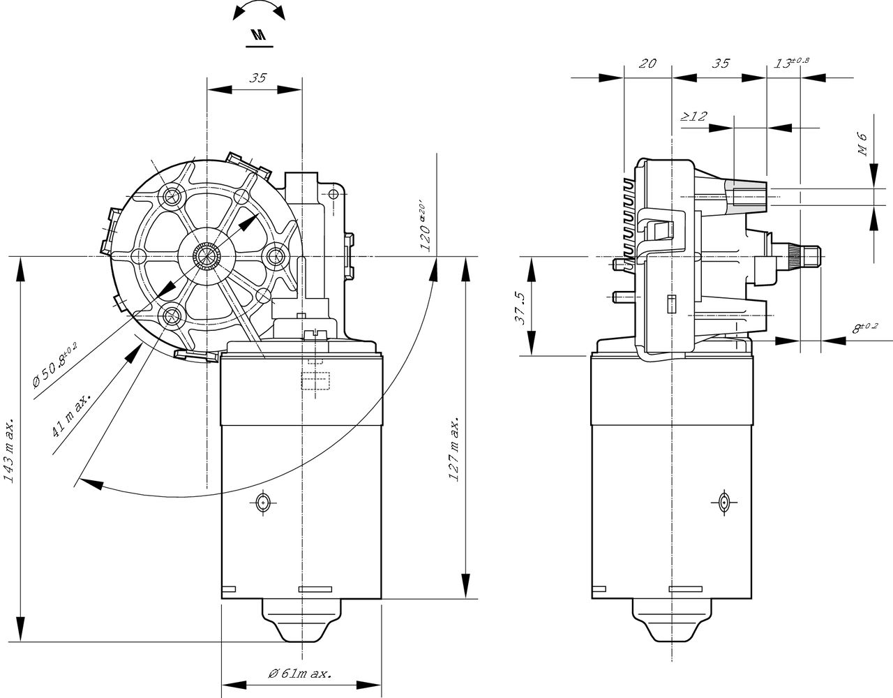 Bosch F006B20048 Wischermotor