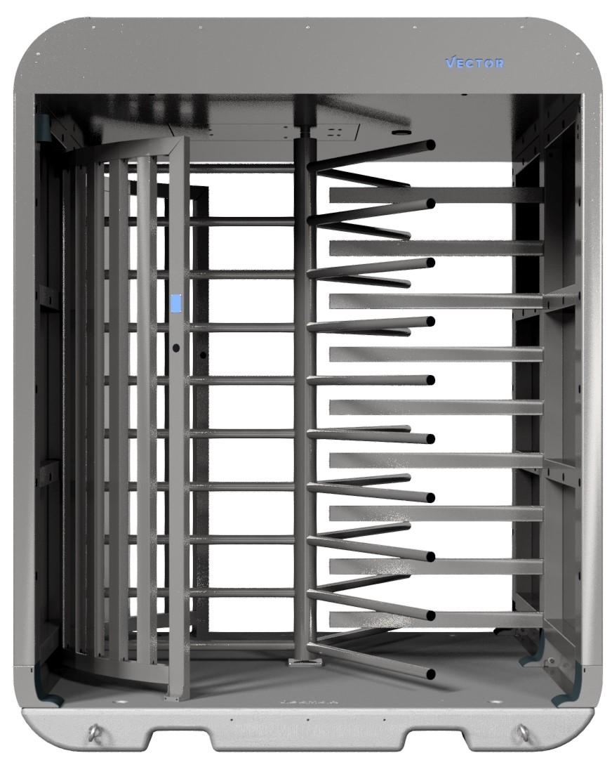Schake VPDT22VOB0134 Drehkreuztunnel V-Turnstile-Guard verzinkt Bauzaunmodul ohne Zutrittskontrolle