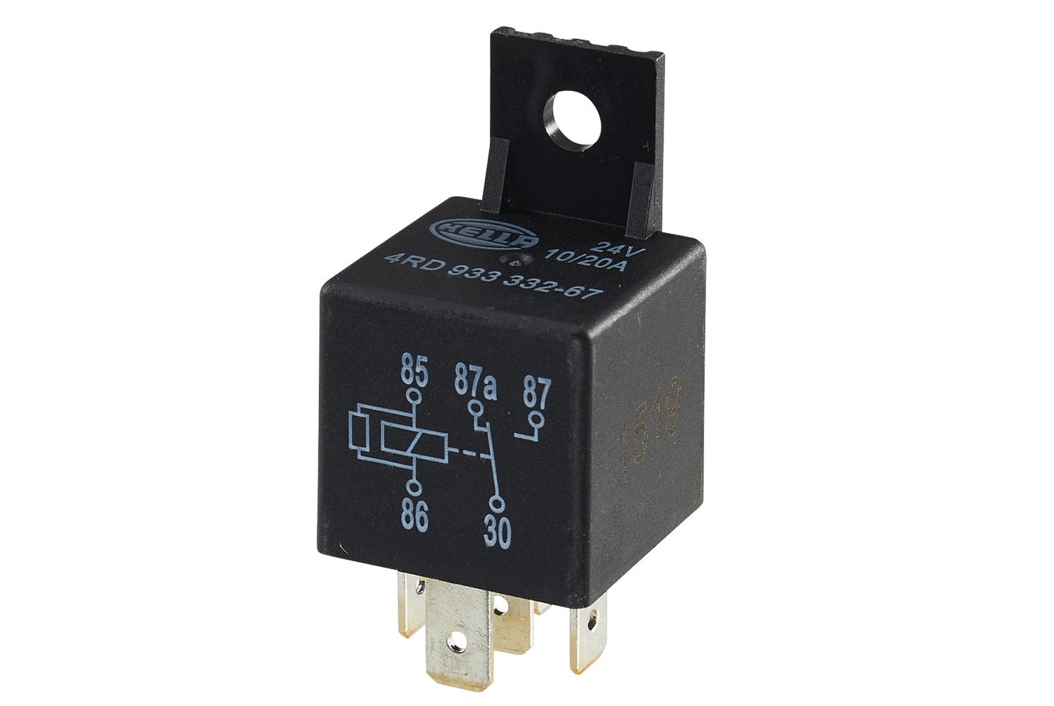 HELLA 4RD 933 332-671 Relais, Arbeitsstrom - 24V - 5-polig - Schaltbild: W2 - Stecker: B1 - Öffner/S