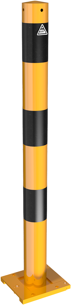 Schake 476APBG Absperrpfosten Stahlrohr Ø 76 x 2,6 mm lösbar, abnehmbar gelb / schwarz ohne Öse