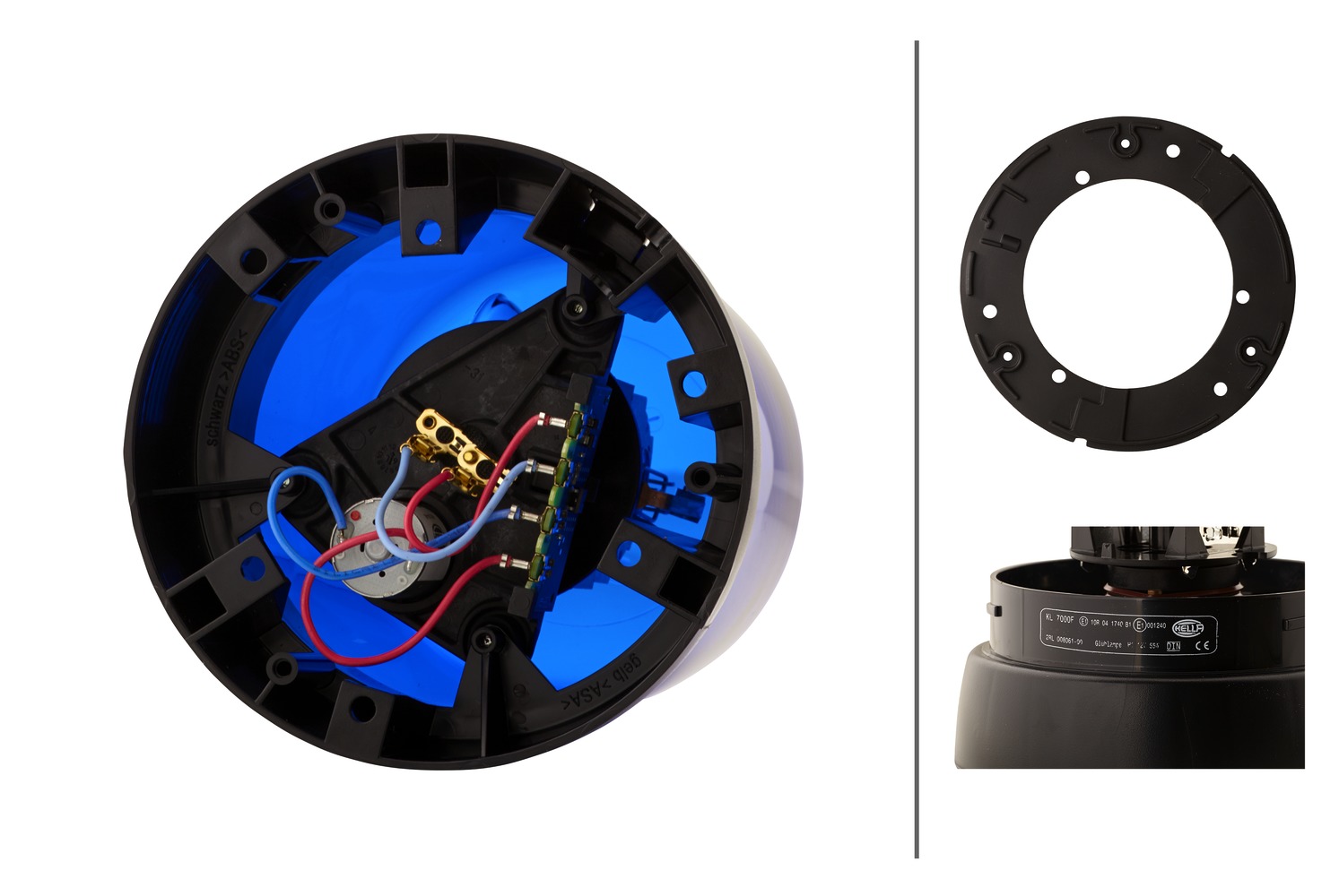 HELLA 2RL 008 061-001 Halogen-Rundumkennleuchte KL 7000 - 12V Blau Für Einsatzfahrzeuge