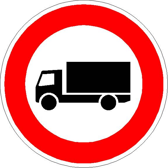 Verkehrszeichen Verbot für Kraftfahrzeuge mit einem Zulässigen Gesamtgewicht über 3,5t, einschließlich ihrer Anhänger, und Zugmaschinen, ausgenommen Personenkraftwagen und Kraftomnibusse