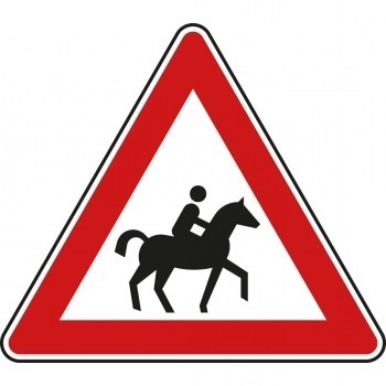 Verkehrszeichen Reiter, Aufstellung links