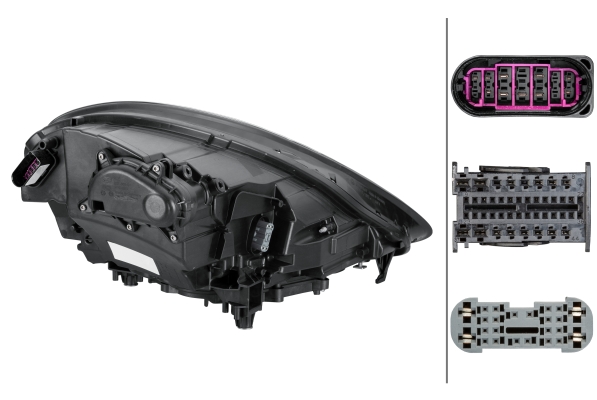 1EX_012_254-411a HELLA 1EX 012 254-411 LED-Hauptscheinwerfer - links - für u.a. Porsche Panamera (971)