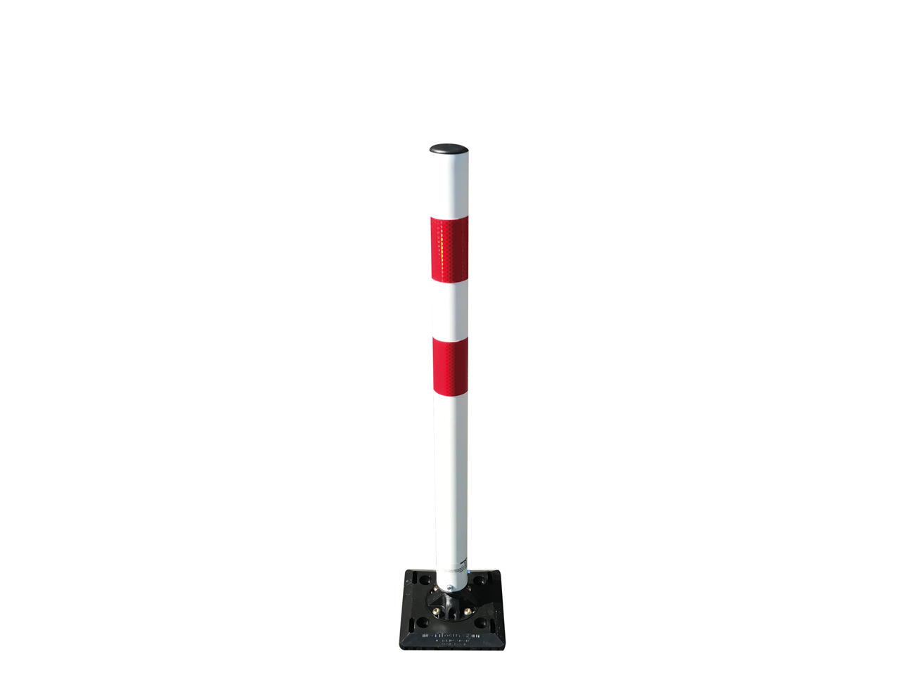 Schake 4261B KICKBACK © Poller Ø 60 mm mit Grundplatte zum Aufdübeln Quick Release weiß mit rot refl. Streifen