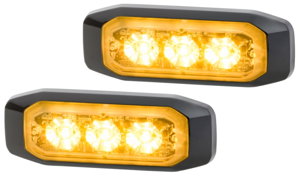 HELLA 2XD 014 563-201 LED-Blitz-Kennleuchte - BST-Slim - 12/24V - gelb - Anbau/geschraubt - glasklar