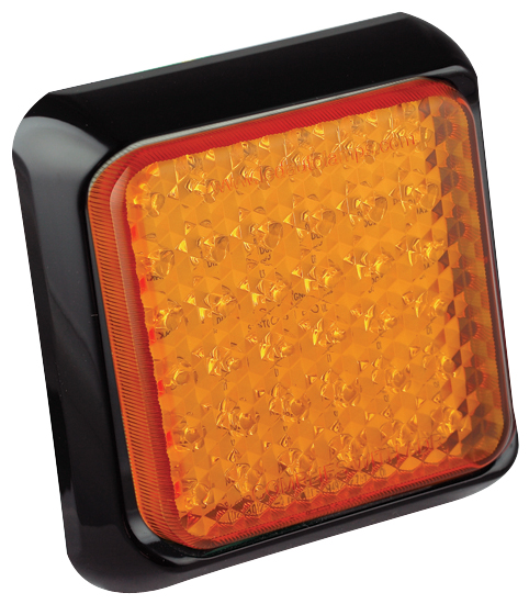 LED Blinkleuchte, Serie 80, 12/24 Volt, 100 mm x 100 mm, ECE geprüft