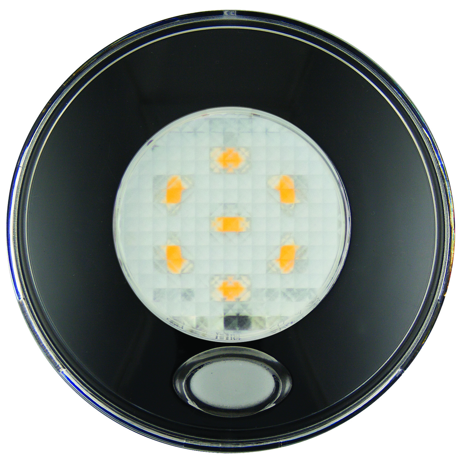 79BWR12 Runde schwarze LED Innenraumleuchte, mit Schalter, rote Nachtlichtfunktion, 12 Volt