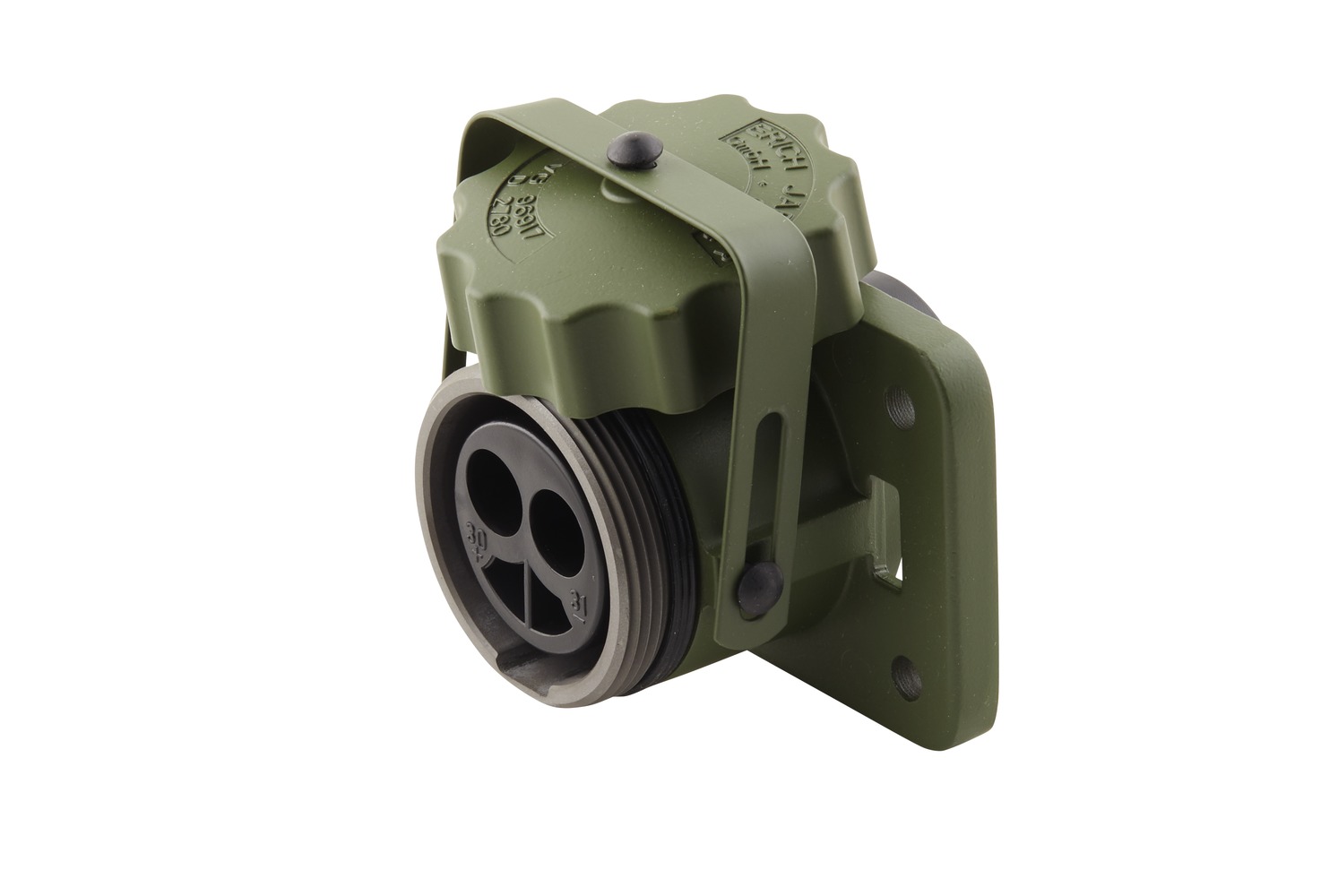 HELLA 8JB 001 935-031 Steckdose - Stecker: Crimpkontakt/Lötstiftkontakt - Aluminium - nato-oliv
