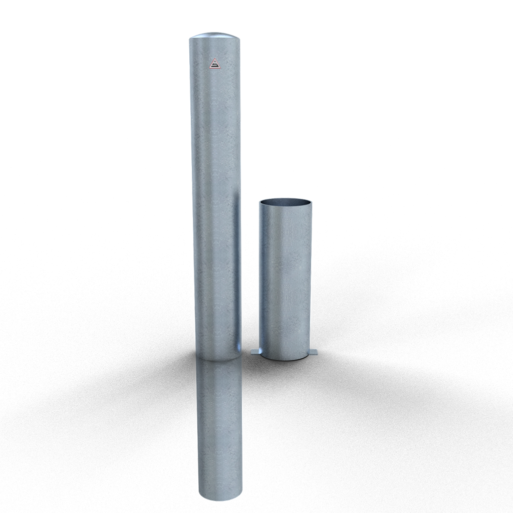 Schake 40151H Absperrpoller  Stahlrohr Ø 152 x 3,2 mm herausnehmbar ohne Verschluss Gesamtlänge in mm: 1500 feuerverzinkt