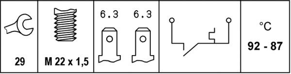 HELLA 6ZT 007 800-001 Temperaturschalter, Kühlerlüfter