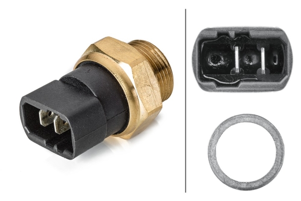 HELLA 6ZT 007 801-001 Temperaturschalter, Kühlerlüfter - 12V - Anschlussanzahl: 2 - Flachstecker - g