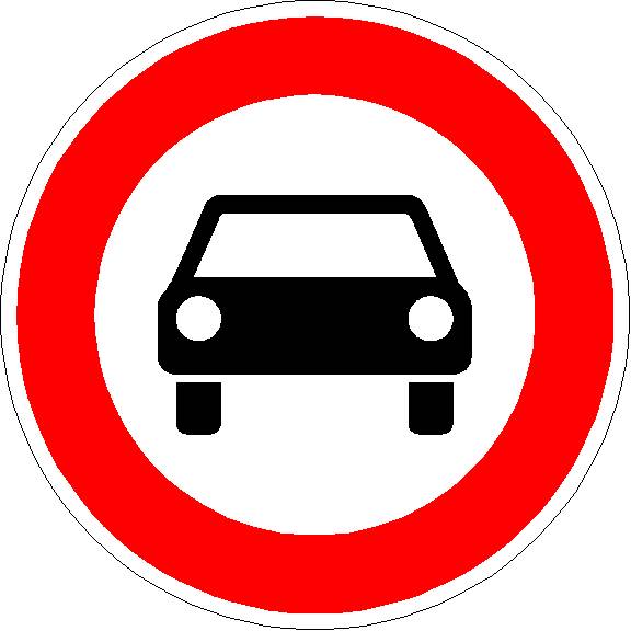Verkehrszeichen Verbot für Kraftwagen und sonstige mehrspurige Kraftfahrzeuge